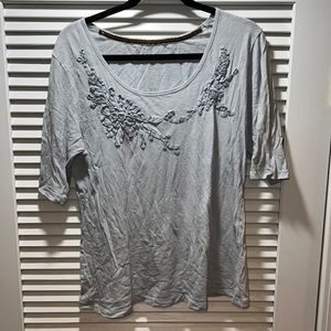 Light blue ribbon short sleeve